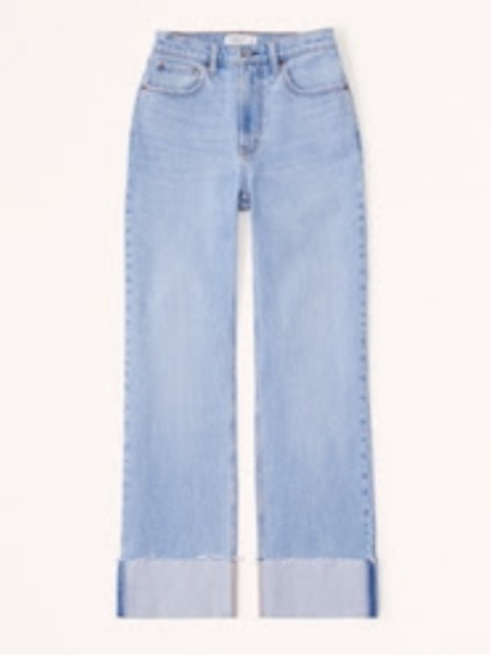 Abercrombie Curve Love High Rise 90s Relaxed Jean with Cuff Hem